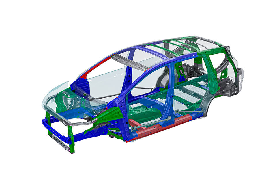 KHUNG XE RISE THÉP CƯỜNG LỰCCông nghệ khung xe RISE của Mitsubishi sử dụng thép gia cường, được thiết kế để hấp thu va chạm và phân tán lực để bảo vệ tài xế và hành khách